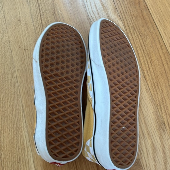 Unisex yellow checkered classic Vans, men sz 5.5 women sz 7 - Picture 6 of 6